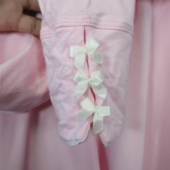 Edikted Long Sleeve Cropped Top Women S Pink Rayon Fitted Y2K Preppy Chic 190 - Picture 9 of 10